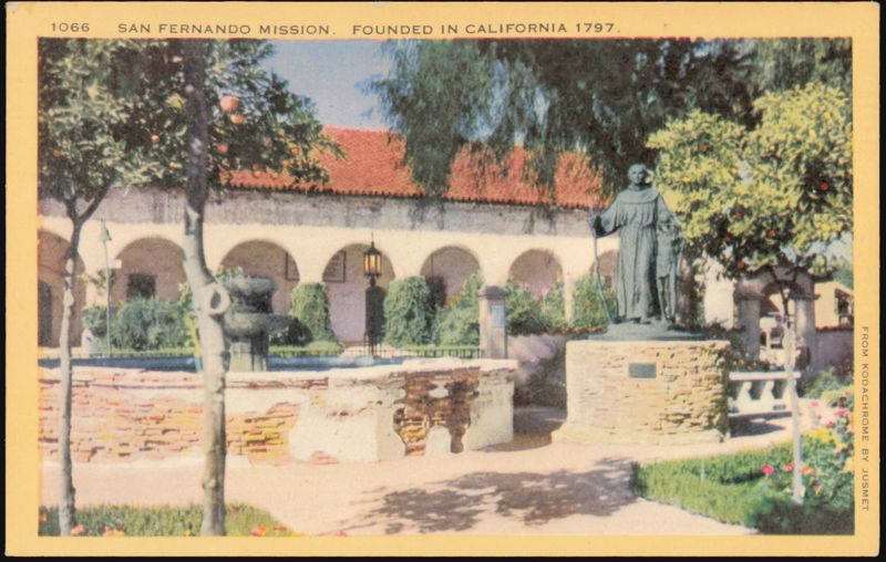San Fernando Mission, Star Fountain, Padre Serra Statue California