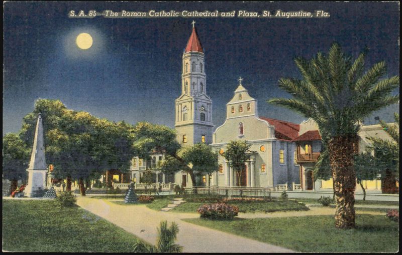 Roman Catholic Cathedral and Plaza, St. Augustine, FL Florida