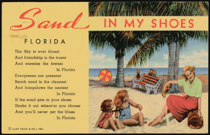 Sand in My Shoes, Florida Beach Scene with Poem