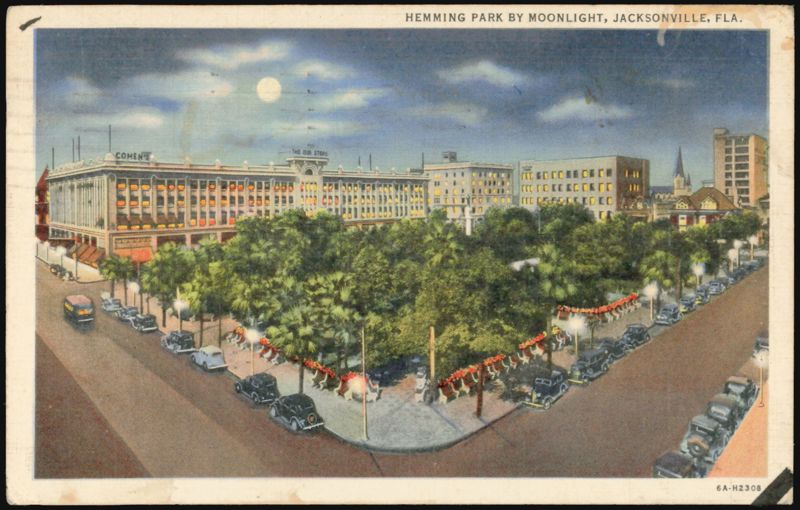 Hemming Park by Moonlight Jacksonville Florida
