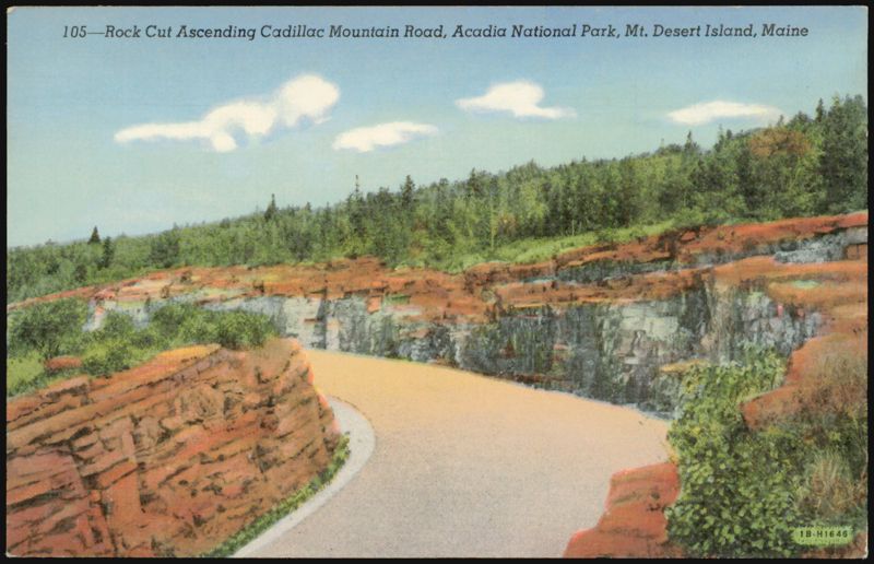 Rock Cut Ascending Cadillac Mountain Road, Acadia National Park Mount Desert Island Maine