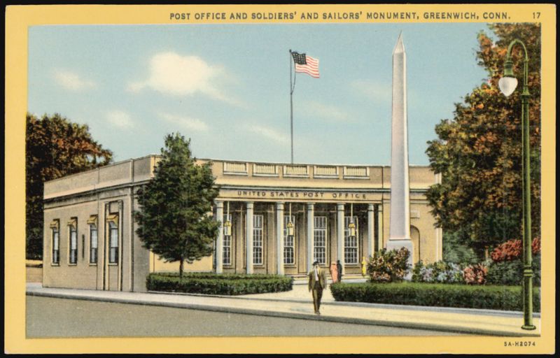 Post Office and Soldiers' and Sailors' Monument Greenwich Connecticut