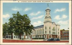 Lycoming County Court House, Williamsport, PA Postcard