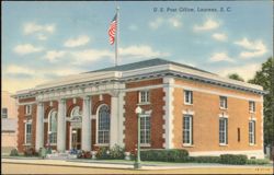 U. S. Post Office, Laurens, S. C. Postcard