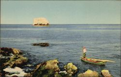 Yaqui Joe fishing in a canoe, Gulf of Cortes Postcard