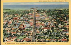 Aerial View of State Street, Santa Barbara, CA Postcard