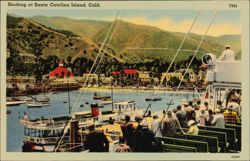 Docking at Santa Catalina Island, California Postcard