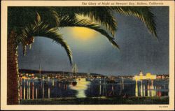 The Glory of Night on Newport Bay Postcard
