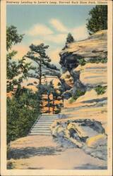 Stairway Leading to Lover's Leap, Starved Rock State Park Postcard