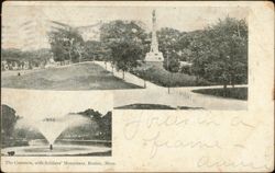 Soldiers' Monument & Fountain, Boston Common Postcard
