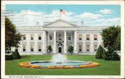 White House, Washington D.C. with Fountain Postcard