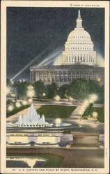 U.S. Capitol and Plaza by Night Postcard
