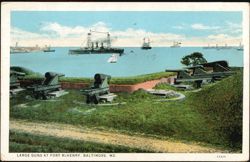 Large Guns at Fort McHenry, Baltimore Harbor Postcard