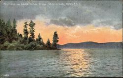 Sunset on Lake Tahoe, from Glenbrook, Nevada Postcard