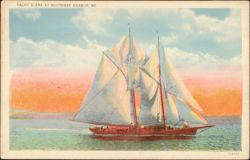 Yacht Scene at Boothbay Harbor Postcard