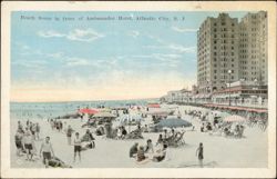 Beach Scene, Ambassador Hotel Postcard