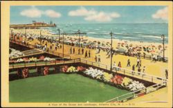Ocean and Landscape, Atlantic City, NJ Boardwalk View Postcard