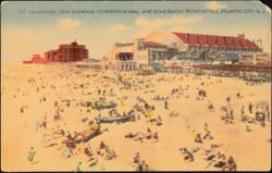 Panoramic View Convention Hall & Beach Front Hotels Postcard