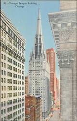 Chicago Temple Building, Skyscraper Church Postcard