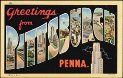 Pittsburgh Letter Views, Cathedral of Learning Postcard