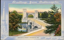 Emrichsville Bridge, Indianapolis, IN Postcard