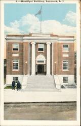 Municipal Building with Flag, Lynbrook, Long Island Postcard