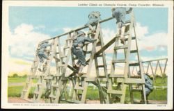 Ladder Climb on Obstacle Course, Camp Crowder, Missouri Postcard
