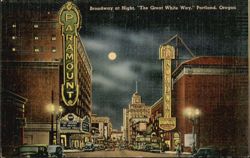 Broadway at Night, 'The Great White Way', Paramont Theatre Postcard