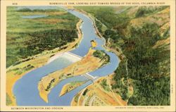 Bonneville Dam, Bridge of the Gods, Columbia River Postcard