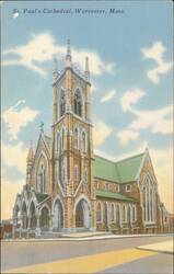 St. Paul's Cathedral, Worcester, Mass. Postcard