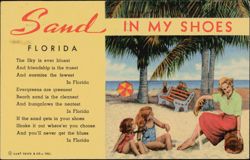 Sand in My Shoes, Florida Beach Scene with Poem Postcard