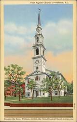 First Baptist Church, Providence, RI - Oldest in America Postcard