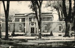 U.S. Post Office, Greenfield Postcard