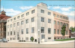 United States Post Office and Court House - Marquette, MI Postcard