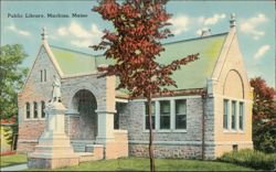 Public Library, Machias, Maine Postcard