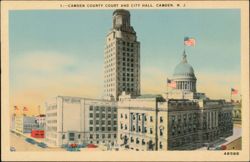 Camden County Court and City Hall Postcard