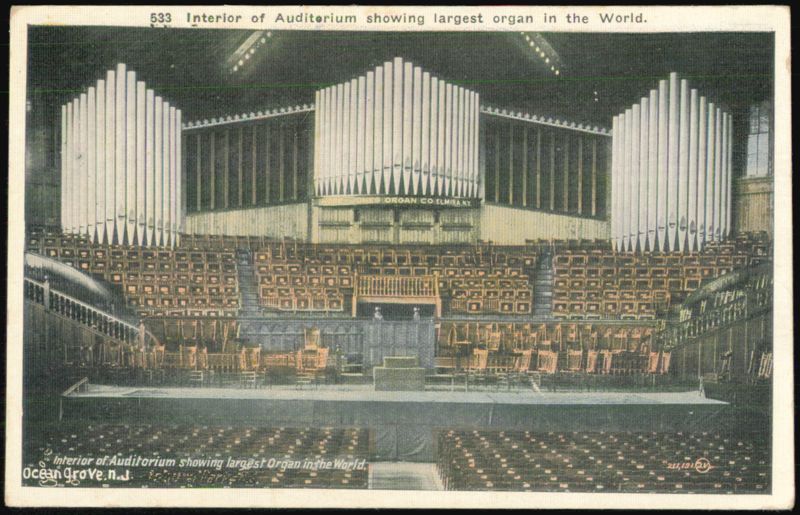 Interior of Auditorium with Largest Organ, Ocean Grove, NJ New Jersey