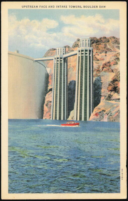 Upstream Face and Intake Towers, Boulder Dam Boulder City Nevada
