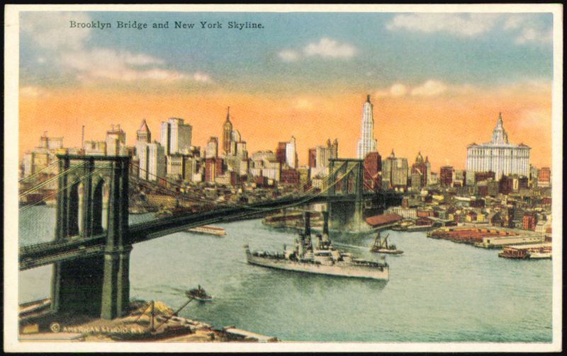 Brooklyn Bridge and New York City Skyline