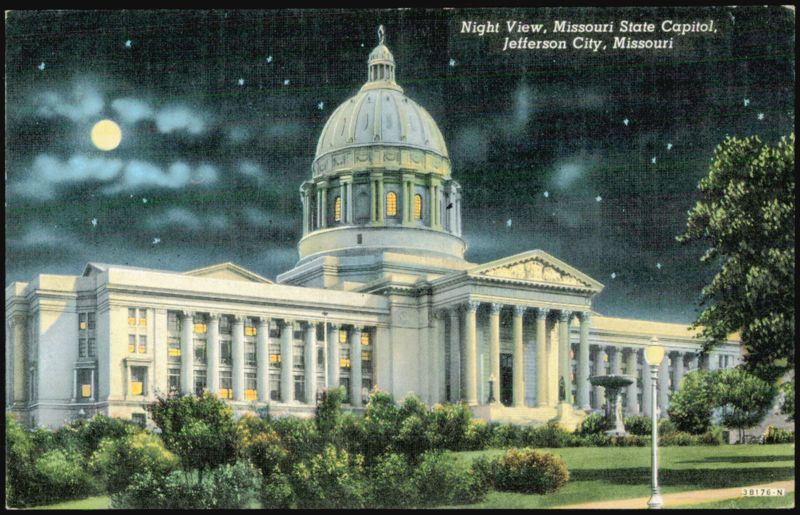 Missouri State Capitol Building at Night Jefferson City