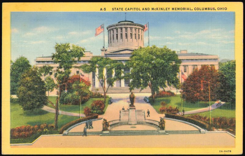State Capitol and McKinley Memorial, Columbus Ohio