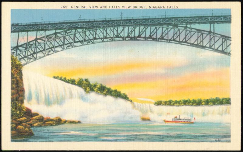 General View and Falls View Bridge, Niagara Falls New York