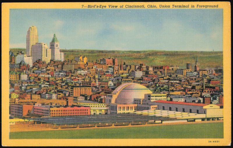 Bird's-Eye View of Cincinnati, Union Terminal Ohio