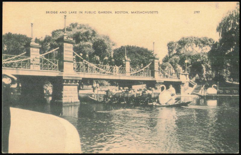 Bridge and Lake in Public Garden, Boston Massachusetts