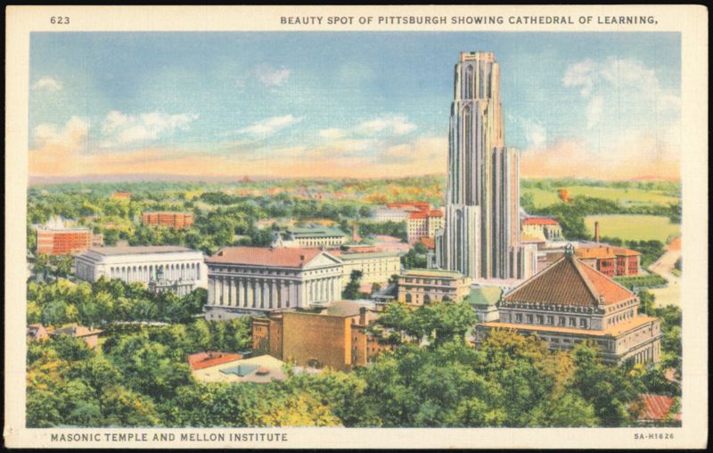 Cathedral of Learning, Masonic Temple and Mellon Institute Pittsburgh Pennsylvania