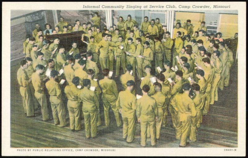 Informal Community Singing at Service Club, Camp Crowder Missouri