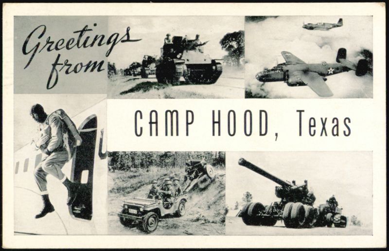 Camp Hood, Texas Military Training Scenes Large Letter