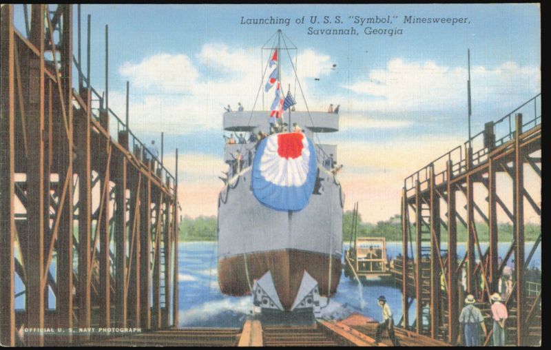 Launching of U.S.S. Symbol Minesweeper Savannah Georgia