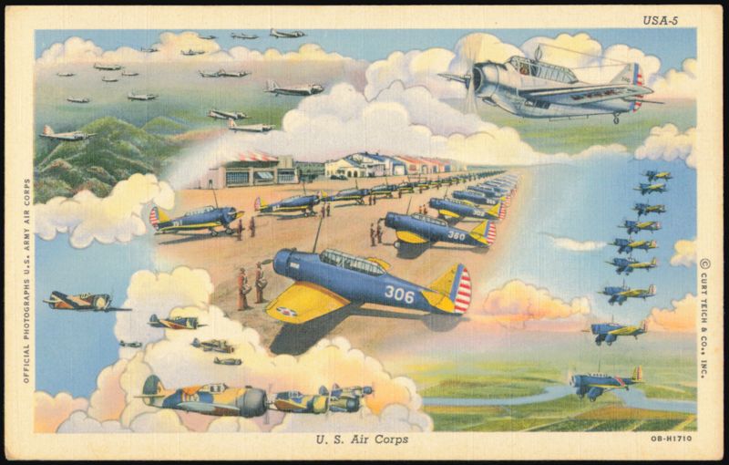 U.S. Air Corps Aircraft Formation and Airfield