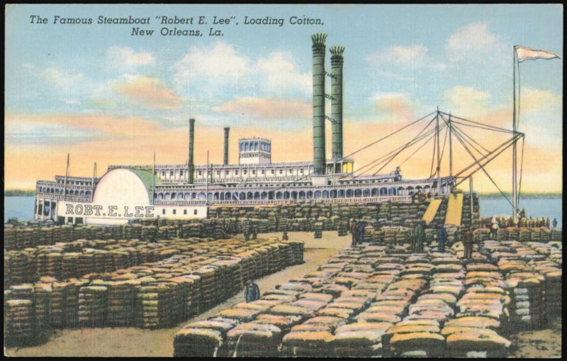 Steamboat Robert E. Lee Loading Cotton New Orleans Louisiana